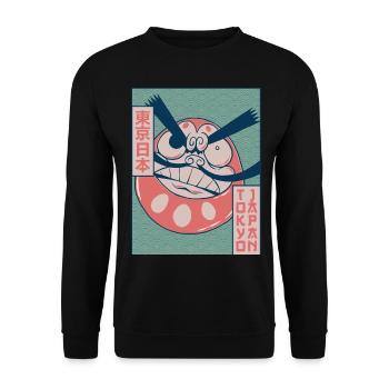 Daruma Doll Tokyo Japan Japanese Aesthetics Gesch - Unisex Sweatshirt - black - Front - Alina (178cm) & Michal (187cm)