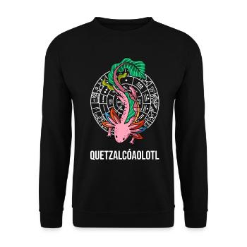 Quetzalcoatl Axolotl Old Aztec Serpent Maya - Unisex Sweatshirt - black - Front - Alina (178cm) & Michal (187cm)