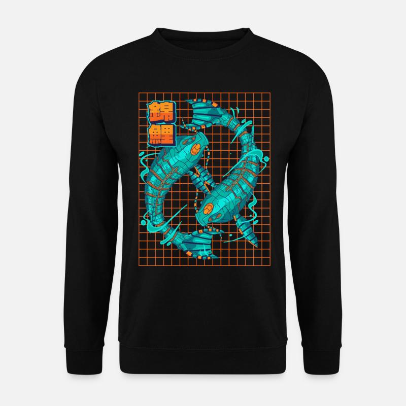 Cyborg Koi Fisch Cyber Punk Cyber Ästhetisches Ges - Unisex Pullover - Schwarz