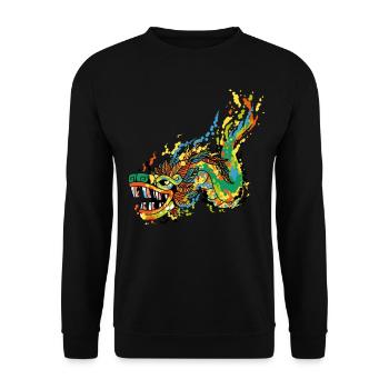 Quetzalcoatl Watercolor Ancient Aztec Snake Gesch - Unisex Sweatshirt - black - Front - Alina (178cm) & Michal (187cm)