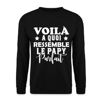 Voila À Quoi Ressemble Le Papy Parfait - Sweat-shirt Unisexe - noir - Devant - Alina (178cm) & Michal (187cm)