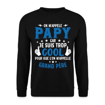 Papy car je suis trop cool / humour grand-père - Sweat-shirt Unisexe - noir - Devant - Alina (178cm) & Michal (187cm)