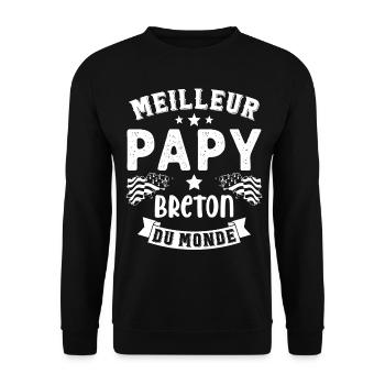 Meilleur Papy Breton du Monde - Sweat-shirt Unisexe - noir - Devant - Alina (178cm) & Michal (187cm)