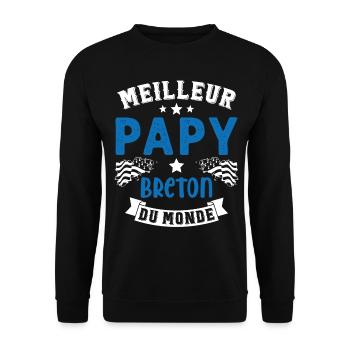 Meilleur Papy Breton du Monde - Sweat-shirt Unisexe - noir - Devant - Alina (178cm) & Michal (187cm)