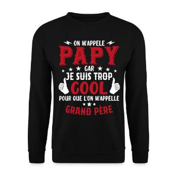 Papy car je suis trop cool / humour grand-père - Sweat-shirt Unisexe - noir - Devant - Alina (178cm) & Michal (187cm)