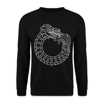 Quetzalcoatl Ouroboros Old Aztec Serpent Ma - Unisex Sweatshirt - black - Front - Alina (178cm) & Michal (187cm)