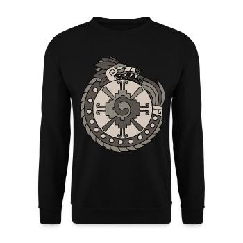Quetzalcoatl Ouroboros Aztecs Ancient Maya Inca Gesc - Unisex Sweatshirt - black - Front - Alina (178cm) & Michal (187cm)