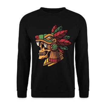 Quetzalcoatl Crâne Aztèque Maya Ancien Inca Toltek - Sweat-shirt Unisexe - noir - Devant - Alina (178cm) & Michal (187cm)