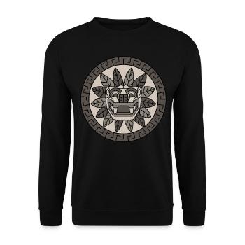 Quetzalcoatl Azteken Gefiederte Schlange Maya Inka - Unisex Pullover - Schwarz - Vorne - Alina (178cm) & Michal (187cm)