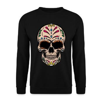 Quetzalcoatl Aztec Gothic Schädel Goth Maya Inka G - Unisex Pullover - Schwarz - Vorne - Alina (178cm) & Michal (187cm)