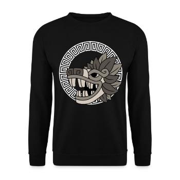 Quetzalcoatl Aztec Stem Pattern Gift - Unisex Sweatshirt - black - Front - Alina (178cm) & Michal (187cm)