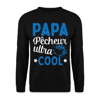 Cadeau Papa pêcheur cadeau fête des pères - Sweat-shirt Unisexe - noir - Devant - Alina (178cm) & Michal (187cm)