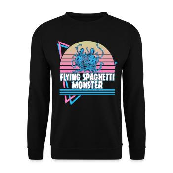Flying Spaghetti Monster Pastafari FSM Atheist Ges - Unisex Sweatshirt - black - Front - Alina (178cm) & Michal (187cm)