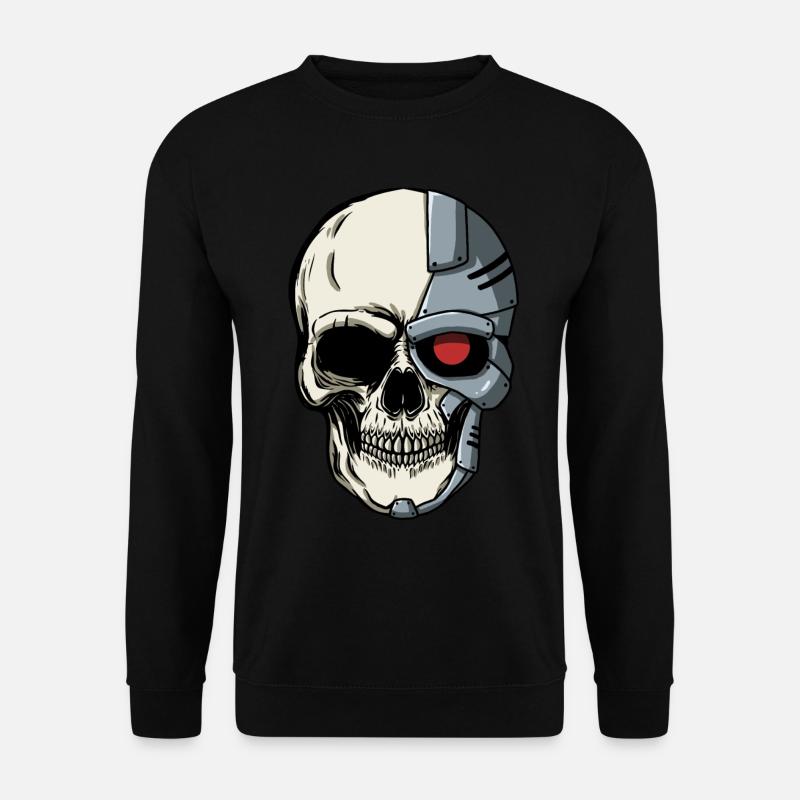 Cyborg Schädel Cyber Punk Cyber-Ästhetik Geschenk - Unisex Pullover - Schwarz