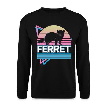 Ferret Retro Cadeau - Sweat-shirt Unisexe - noir - Devant - Alina (178cm) & Michal (187cm)