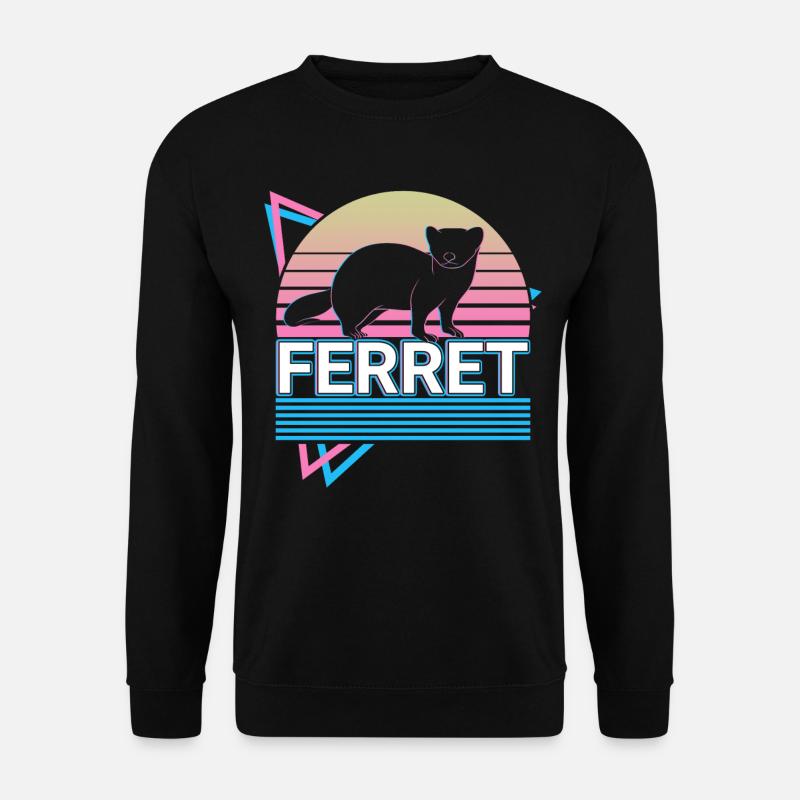 Frettchen Retro Geschenk - Unisex Pullover - Schwarz