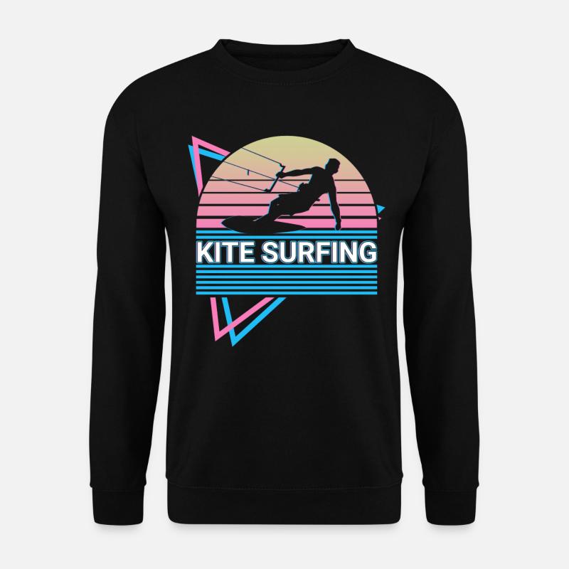 Kitesurfen Kitesurfer Retro Geschenk - Unisex Pullover - Schwarz