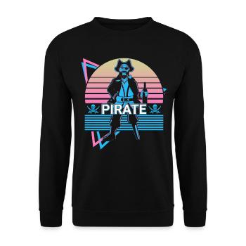 Pirate Rétro Cadeau - Sweat-shirt Unisexe - noir - Devant - Alina (178cm) & Michal (187cm)