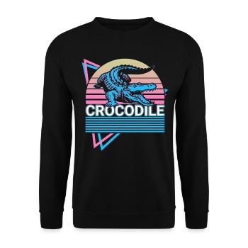 Crocodile Alligator Crocodile Retro Gift - Unisex Sweatshirt - black - Front - Alina (178cm) & Michal (187cm)