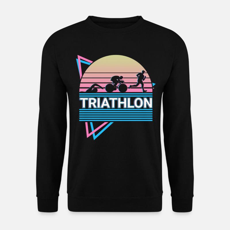Triathlon Triathlete Retro Gift - Unisex Sweatshirt - black