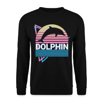 Cadeau rétro dauphin - Sweat-shirt Unisexe - noir - Devant - Alina (178cm) & Michal (187cm)