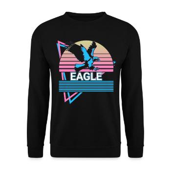 Eagle Retro Gift - Unisex Sweatshirt - black - Front - Alina (178cm) & Michal (187cm)