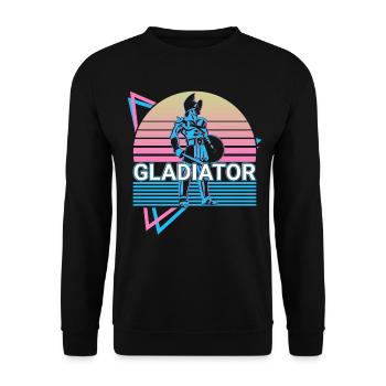 Gladiator Spartaner Sparta Geschenk - Unisex Pullover - Schwarz - Vorne - Alina (178cm) & Michal (187cm)