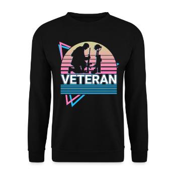 Veteran US Army US Soldier Retro Gift - Unisex Sweatshirt - black - Front - Alina (178cm) & Michal (187cm)