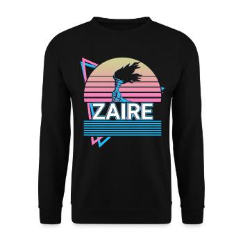 Zaire Kongo Kongolese Retro Geschenk - Unisex Pullover - Schwarz - Vorne - Alina (178cm) & Michal (187cm)