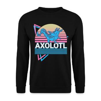 Axolotl Rétro Cadeau - Sweat-shirt Unisexe - noir - Devant - Alina (178cm) & Michal (187cm)