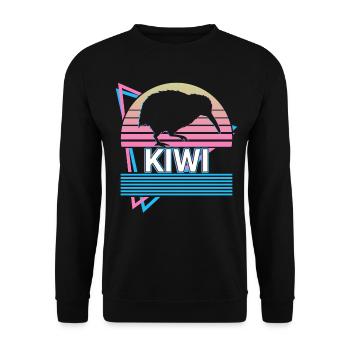 Kiwi Retro Gift - Unisex Sweatshirt - black - Front - Alina (178cm) & Michal (187cm)