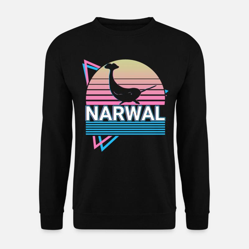 Narwhal Retro Gift - Unisex Sweatshirt - black