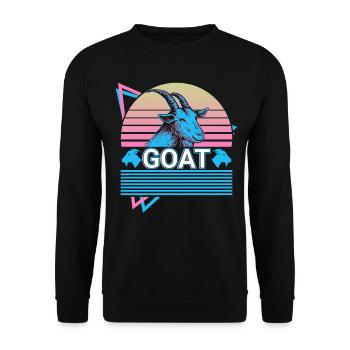 Cadeau Rétro Chèvre - Sweat-shirt Unisexe - noir - Devant - Alina (178cm) & Michal (187cm)