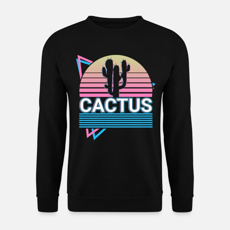 Kaktus Retro Geschenk - Unisex Pullover - Schwarz