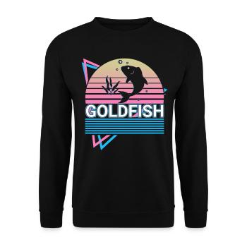 Goldfisch Retro Geschenk - Unisex Pullover - Schwarz - Vorne - Alina (178cm) & Michal (187cm)