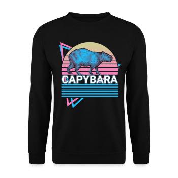 Capybara Retro Cadeau - Sweat-shirt Unisexe - noir - Devant - Alina (178cm) & Michal (187cm)