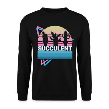 Sukkulentes Retro-Geschenk - Unisex Pullover - Schwarz - Vorne - Alina (178cm) & Michal (187cm)