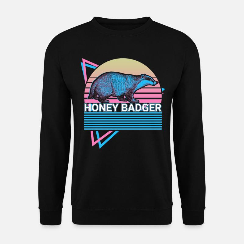 Honigdachs Retro-Geschenk - Unisex Pullover - Schwarz