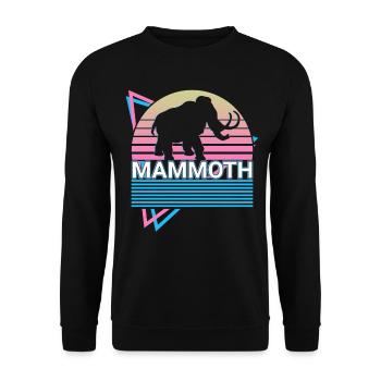 Mammut Elefant Retro Geschenk - Unisex Pullover - Schwarz - Vorne - Alina (178cm) & Michal (187cm)