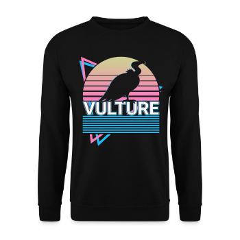 Geier Retro Geschenk - Unisex Pullover - Schwarz - Vorne - Alina (178cm) & Michal (187cm)