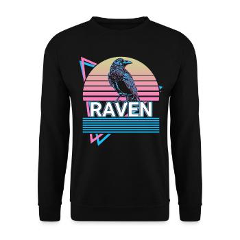 Raven Crow Retro Cadeau - Sweat-shirt Unisexe - noir - Devant - Alina (178cm) & Michal (187cm)
