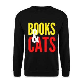 BOOKS AND CATS - Sweat-shirt Unisexe - noir - Devant - Alina (178cm) & Michal (187cm)