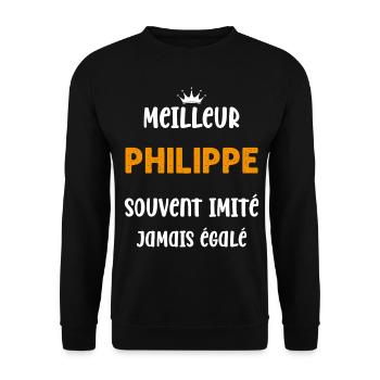 Homme humour prénom super meilleur philippe - Sweat-shirt Unisexe - noir - Devant - Alina (178cm) & Michal (187cm)