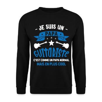 Papa Guitariste Idée Originale Fêtes des Pères - Sweat-shirt Unisexe - noir - Devant - Alina (178cm) & Michal (187cm)