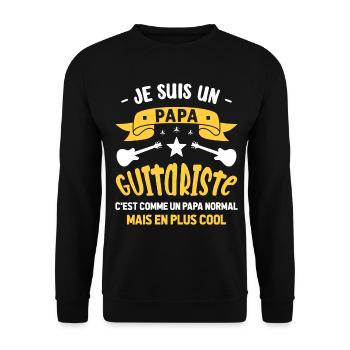 Papa Guitariste Idée Originale Fêtes des Pères - Sweat-shirt Unisexe - noir - Devant - Alina (178cm) & Michal (187cm)