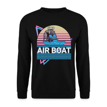 Airboat Airboat Driving FanBoat Retro Gift - Unisex Sweatshirt - black - Front - Alina (178cm) & Michal (187cm)