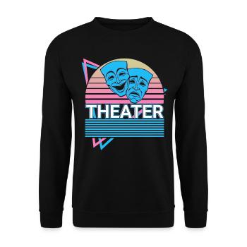 Theatre Mask Drama Comedy Tragedy Theatre Mask - Unisex Sweatshirt - black - Front - Alina (178cm) & Michal (187cm)