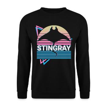 Stingray Manta Rays Retro Cadeau - Sweat-shirt Unisexe - noir - Devant - Alina (178cm) & Michal (187cm)