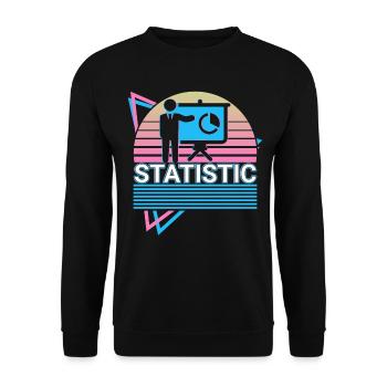 Statistiker Statistiker Retro Geschenk - Unisex Pullover - Schwarz - Vorne - Alina (178cm) & Michal (187cm)