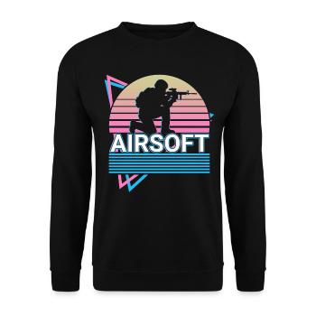 Airsoft Retro Gift - Unisex Sweatshirt - black - Front - Alina (178cm) & Michal (187cm)